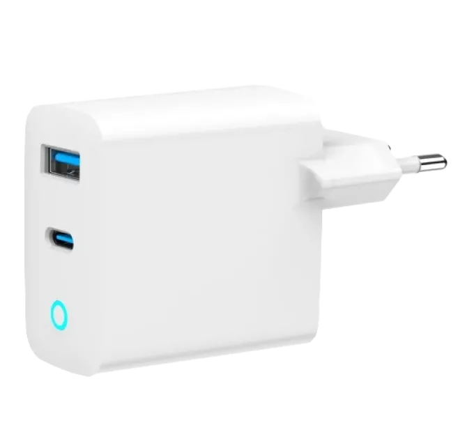 Gembird TA-UC-PDQC65L-W-01 (USB Type A + USB Type C) Сетевое зарядное устройство Gembird TA-UC-PDQC65L-W-01 (USB Type A + USB Type C) Сетевое зарядное устройство
