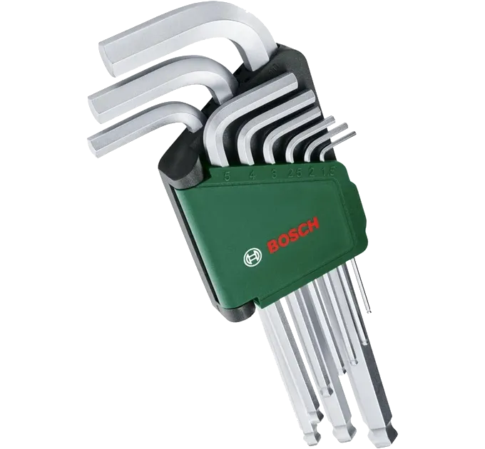 Bosch (1600A02BX9) 9 шт 1.5-10 мм Набор шестигранных ключей Bosch (1600A02BX9) 9 шт 1.5-10 мм Набор шестигранных ключей