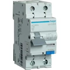 Hager 1+N С16/30mA 6кА, тип-A AD966J Дифавтомат