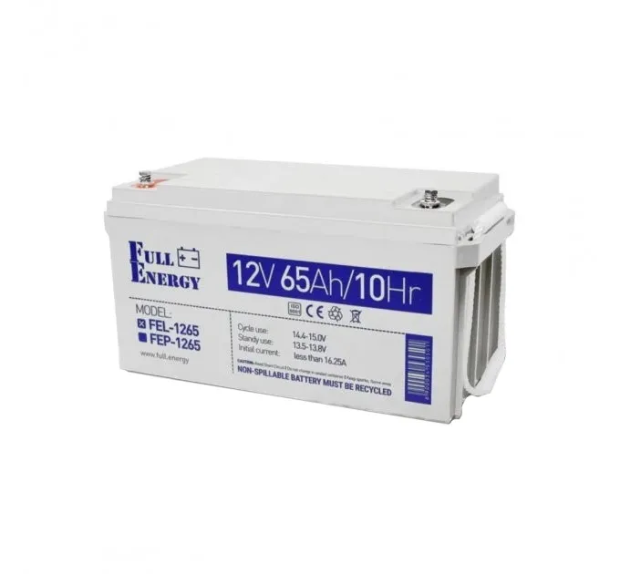 Full Energy FEL-1265 65А•г 12В гелева Свинцево-кислотна акумуляторна батарея Full Energy FEL-1265 65А•г 12В гелева Свинцево-кислотна акумуляторна батарея