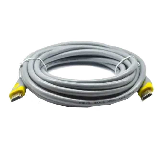 Merlion V-Link High Speed 20m, v2,0, OD-8.2mm Кабель HDMI-HDMI, круглый Grey, коннектор Grey/Yellow Merlion V-Link High Speed 20m, v2,0, OD-8.2mm Кабель HDMI-HDMI, круглый Grey, коннектор Grey/Yellow