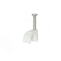 Скоба Ziplex для кабелю з цвяхом кругла d 5 біла(100шт)