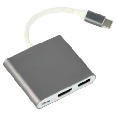Cablexpert A-CM-HDMIF-02-SG USB-C на HDMI/USB 3.0/USB-C Адаптер-переходник Cablexpert A-CM-HDMIF-02-SG USB-C на HDMI/USB 3.0/USB-C Адаптер-переходник