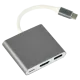 Cablexpert A-CM-HDMIF-02-SG USB-C на HDMI/USB 3.0/USB-C Адаптер-переходник