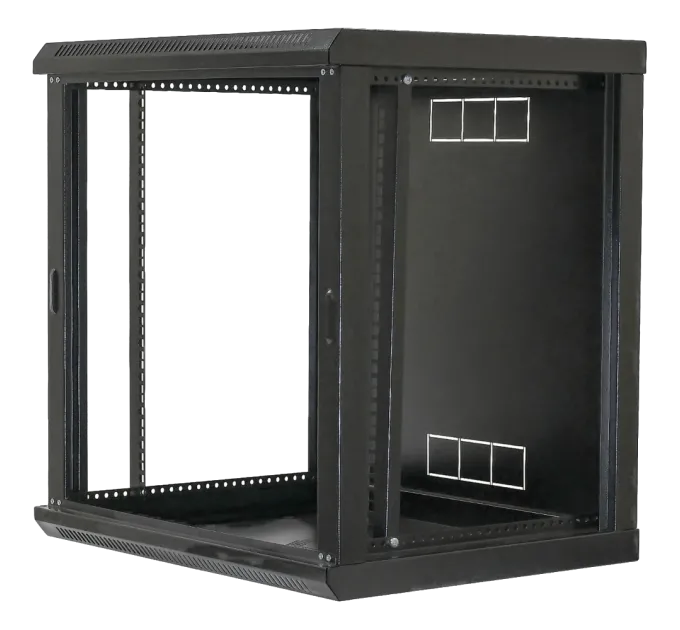 19"12U, 600х600х640мм акриловое стекло, черный Шкаф