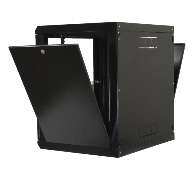 19"12U, 600х600х640мм акриловое стекло, черный Шкаф