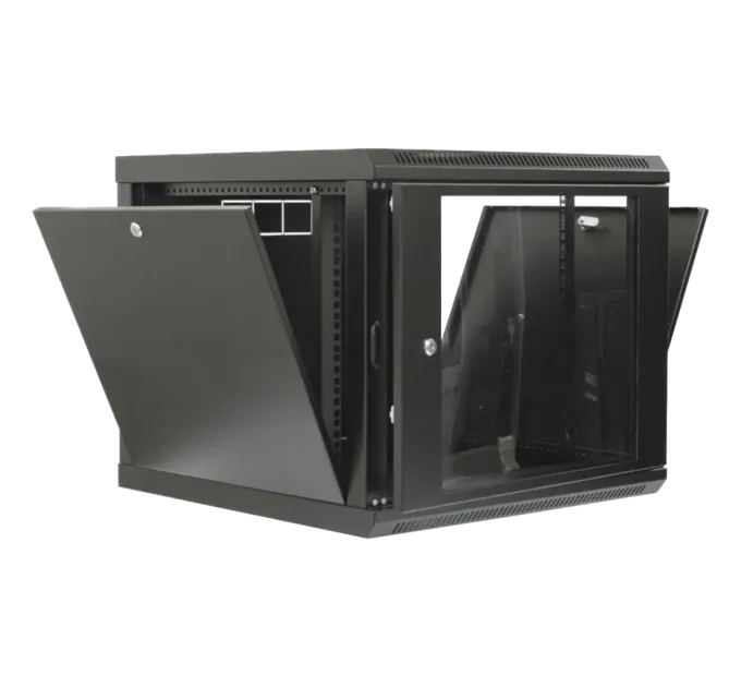 19" 9U 600x500x507мм акриловое стекло черный Шкаф