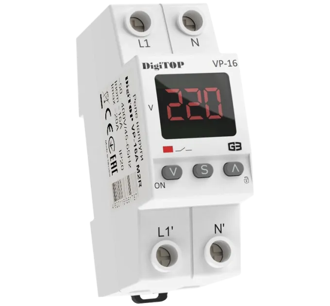 DigiTOP VP-16A M2R Реле напряжения DigiTOP VP-16A M2R Реле напряжения