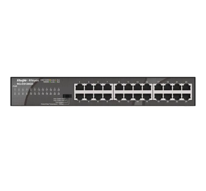 Ruijie Reyee RG-ES124GD Коммутатор 24 порта неуправляемый Ruijie Reyee RG-ES124GD Коммутатор 24 порта неуправляемый