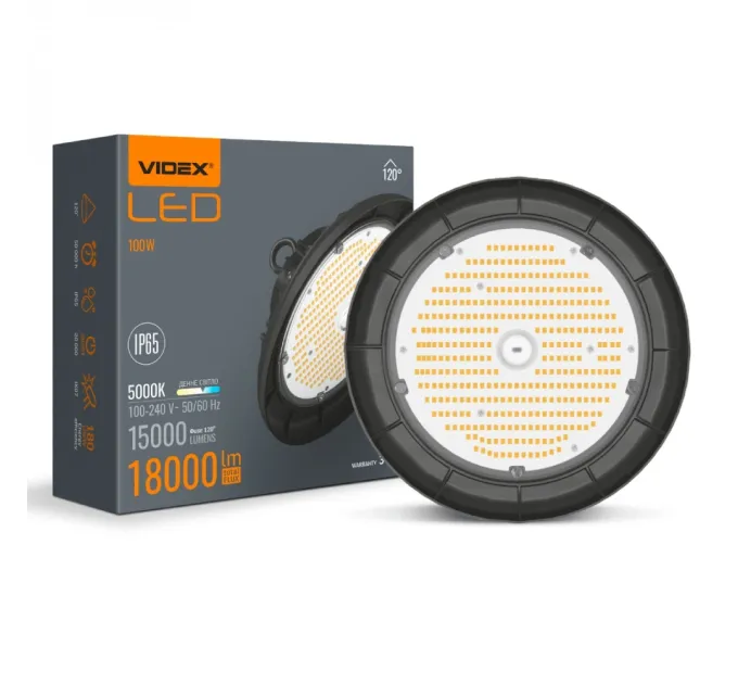VIDEX 100W 5000K 220V LED светильник высотный ХайБэй