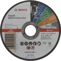 Bosch Multi Construction Rapido 125x1.0x22.2 Отрезной круг по металлу Bosch Multi Construction Rapido 125x1.0x22.2 Отрезной круг по металлу