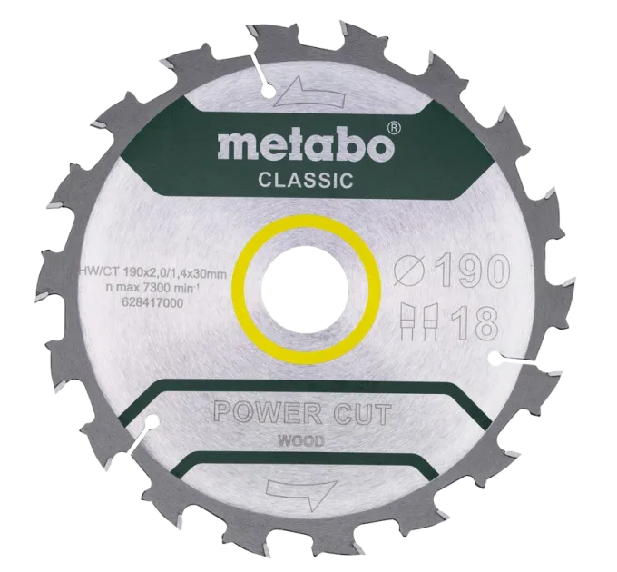 Metabo "power cut wood - professional" (628417000) Пильний диск 190x30, Z18 WZ 5° /B