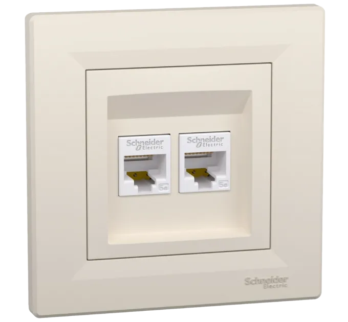 Schneider Electric Asfora EPH4400123 РОЗЕТКА КОМПЬЮТЕРНАЯ RJ45 UTP КАТ. 5Е ДВОЙНА Schneider Electric Asfora EPH4400123 РОЗЕТКА КОМПЬЮТЕРНАЯ RJ45 UTP КАТ. 5Е ДВОЙНА