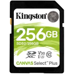 Kingston Canvas Select Plus 256Гб 100R C10 UHS-I U3 V30 Карта памяти SDXC