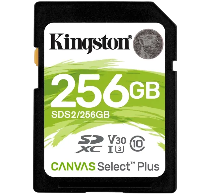 Kingston Canvas Select Plus 256Гб 100R C10 UHS-I U3 V30 Карта памяти SDXC