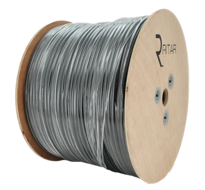 RITAR B305-RG59CU + 2x0.5mm CU, 0,81 мм.CU, 64x0.12m CCA Кабель коаксиальный с питанием 305 м RITAR B305-RG59CU + 2x0.5mm CU, 0,81 мм.CU, 64x0.12m CCA Кабель коаксиальный с питанием 305 м