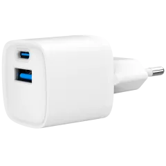 Gembird TA-UC-PDQC20-W-01 (USB Type A + USB Type C) Сетевое зарядное устройство Gembird TA-UC-PDQC20-W-01 (USB Type A + USB Type C) Сетевое зарядное устройство