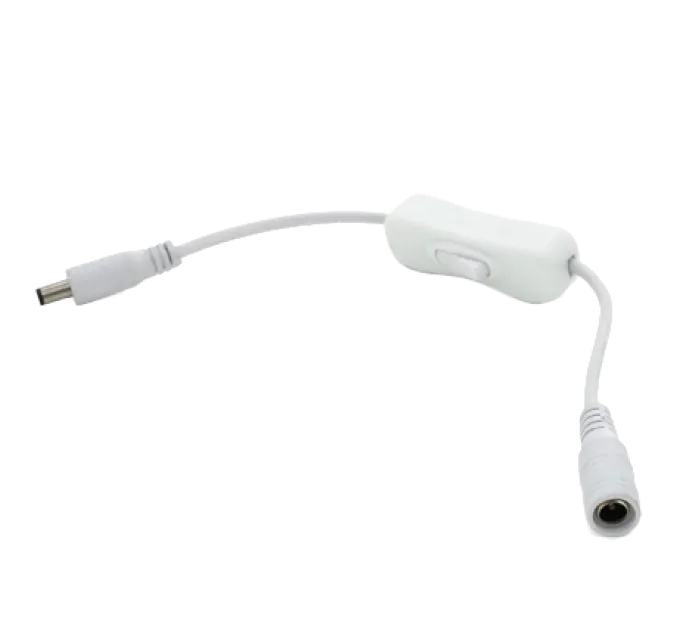 DC-F => DC-M (D 5,5x2,5мм) White Удлинитель питания с выключателем