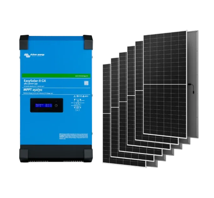 Victron Energy EasySolar-II GX 48/3000/35-32 + AIKO G645-MCH72Dw 2.4 кВт Система автономного питания однофазная Victron Energy EasySolar-II GX 48/3000/35-32 + AIKO G645-MCH72Dw 2.4 кВт Система автономного питания однофазная