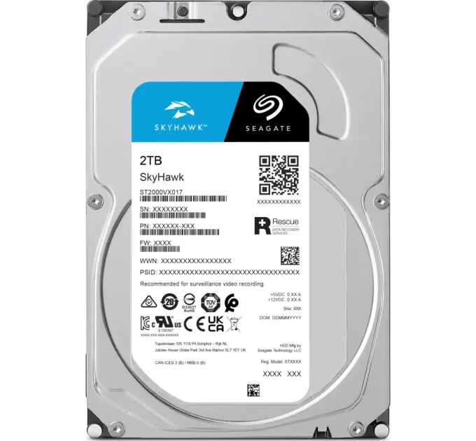 Seagate SkyHawk ST2000VX017 2Тб Жорсткий диск внутрішній Seagate SkyHawk ST2000VX017 2Тб Жорсткий диск внутрішній