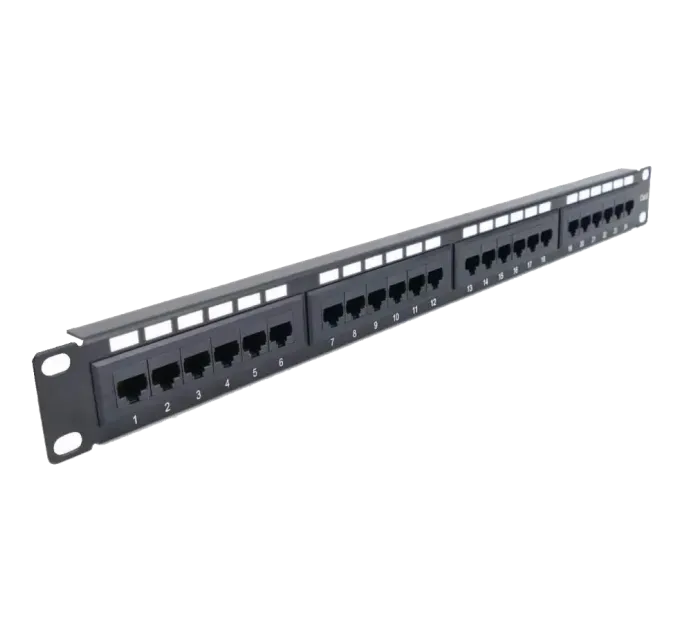 NVC-PN-12/24 CAT5/CAT6 19" 1U 24 порти екранована Патч-панель Hypernet