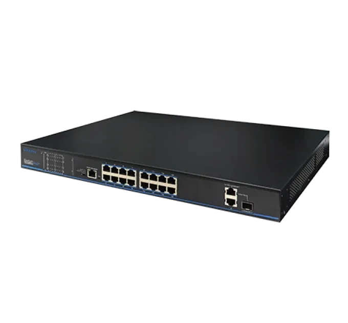 UTP3218TS-PSB 16 портов 10/100 Мбит/с PoE+ 2 порта Gigabit RJ-45 (1 порт комбинированный SFP) UTP3218TS-PSB 16 портов 10/100 Мбит/с PoE+ 2 порта Gigabit RJ-45 (1 порт комбинированный SFP)