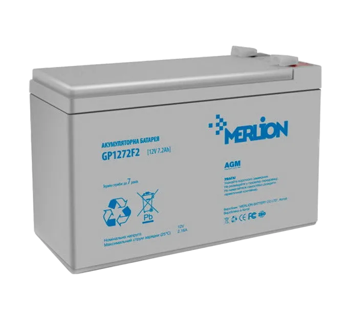 MERLION GP1272F2 7.2А•г 12В Свинцево-кислотна акумуляторна батарея