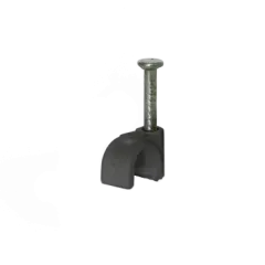 Скоба Ziplex для кабелю з цвяхом кругла d 5 чорна (100шт)