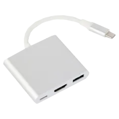 Cablexpert A-CM-HDMIF-02-SV USB-C на HDMI/USB 3.0/USB-C Адаптер-переходник