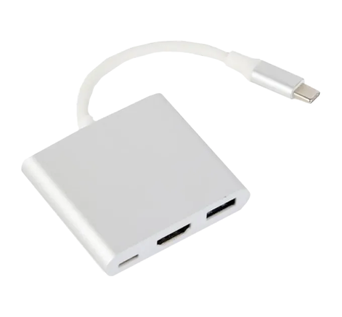 Cablexpert A-CM-HDMIF-02-SV USB-C на HDMI/USB 3.0/USB-C Адаптер-переходник Cablexpert A-CM-HDMIF-02-SV USB-C на HDMI/USB 3.0/USB-C Адаптер-переходник