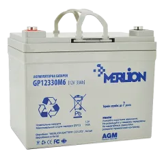MERLION AGM GP12330M6 12 V 33 Ah Аккумуляторная батарея MERLION AGM GP12330M6 12 V 33 Ah Аккумуляторная батарея