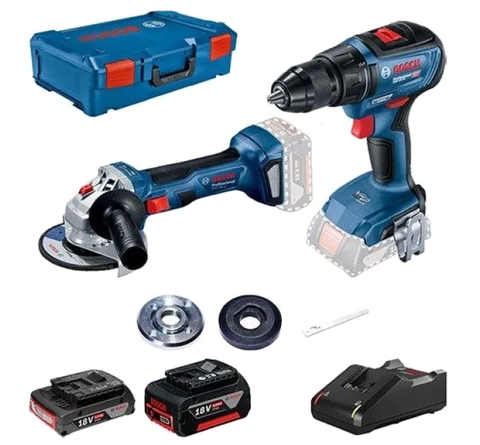 Bosch GSR 18В-50 + GWS 180-LI Шуруповерт-дрель + Шлифмашина угловая Bosch GSR 18В-50 + GWS 180-LI Шуруповерт-дрель + Шлифмашина угловая