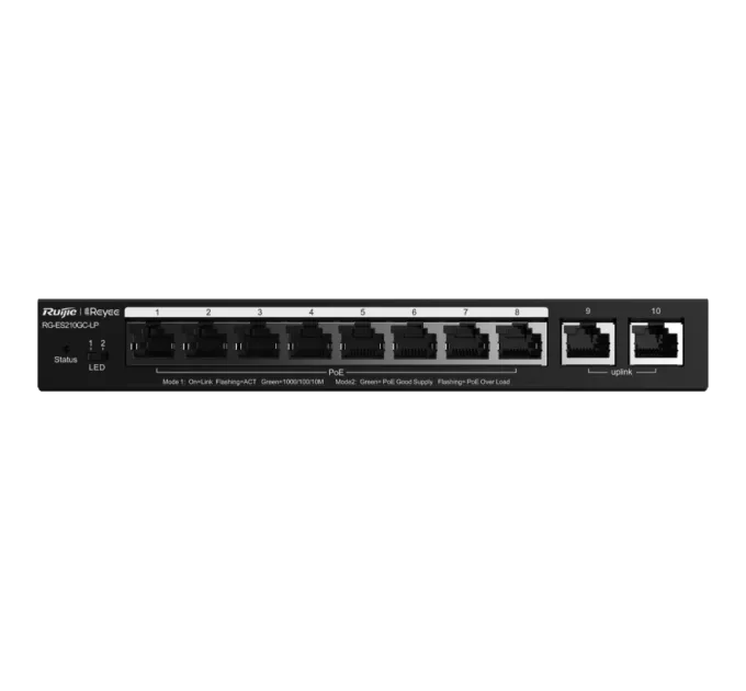Ruijie Reyee RG-ES210GC-LP PoE Комутатор 10 портів керований Ruijie Reyee RG-ES210GC-LP PoE Комутатор 10 портів керований