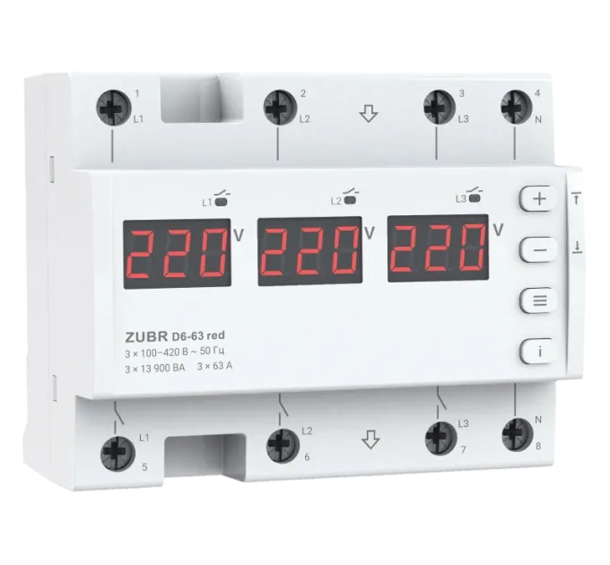 ZUBR D6-63 red Трехфазное реле напряжения ZUBR D6-63 red Трехфазное реле напряжения