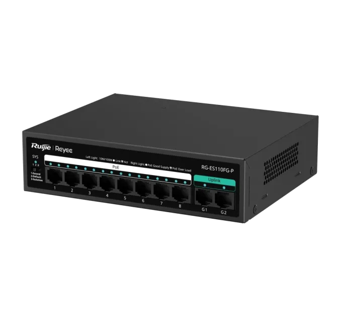 Ruijie Reyee RG-ES110FG-P PoE Коммутатор 10 портов неуправляемый
