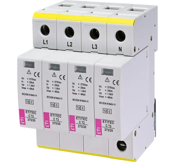 ETI TEC C T2 275/20 (4+0) 4p Обмежувач перенапруги