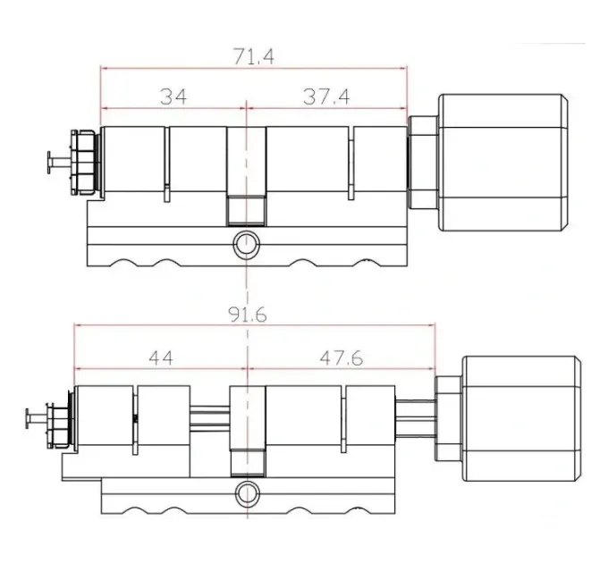 SEVEN LOCK SL-7774BF black (35-90мм) (цилиндр) Биометрический замок