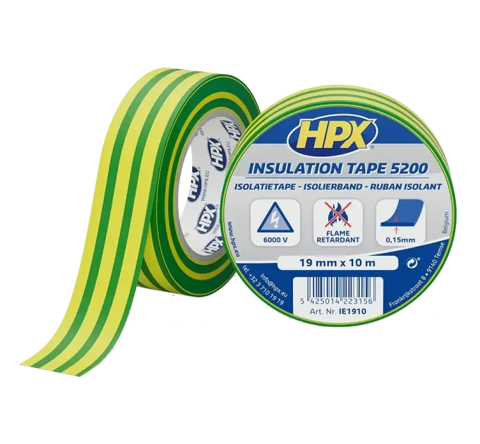 HPX IE1910 HPX5200 19мм х 10м Стрічка ПВХ ізоляційна HPX IE1910 HPX5200 19мм х 10м Стрічка ПВХ ізоляційна