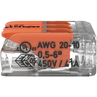 WAGO COMPACT 221-613 3 0,5-6 мм2 (41А) Клемма WAGO COMPACT 221-613 3 0,5-6 мм2 (41А) Клемма