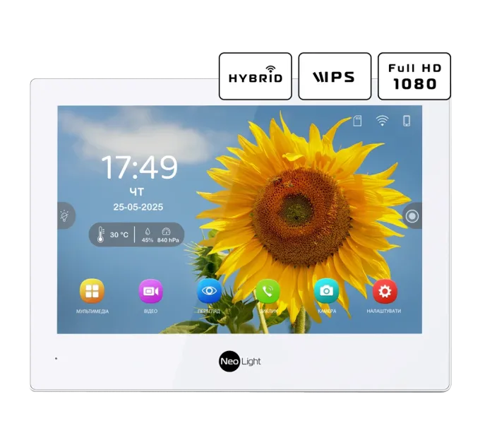 Neolight ALPHA Hybrid Black + SOLO IP Graphite з кутком, PoE адаптер для панелі виклику Комплект відеодомофону