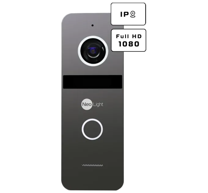 Neolight ALPHA Hybrid Black + SOLO IP Graphite з кутком, PoE адаптер для панелі виклику Комплект відеодомофону