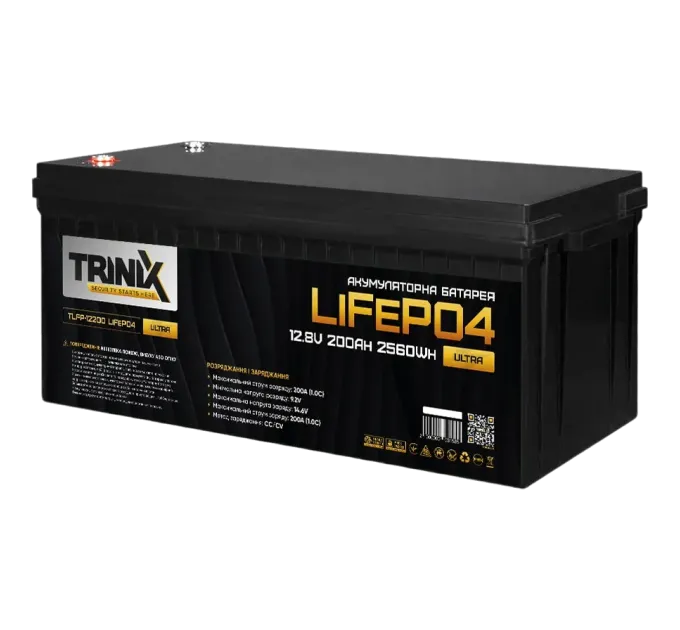 TRINIX TLFP-12200 Ultra 200А•ч 12В Литиевая аккумуляторная батарея TRINIX TLFP-12200 Ultra 200А•ч 12В Литиевая аккумуляторная батарея