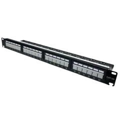 L&W ELECTRONICAL LW-PP74 Патч-панель 19" 24xRJ-45 UTP, кат. 6a, с задним организатором с пластиковыми шторками, LW