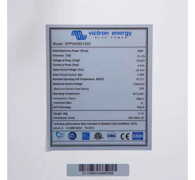 Victron Energy 90W-12V 4a, 90Wp,Poly PV модуль