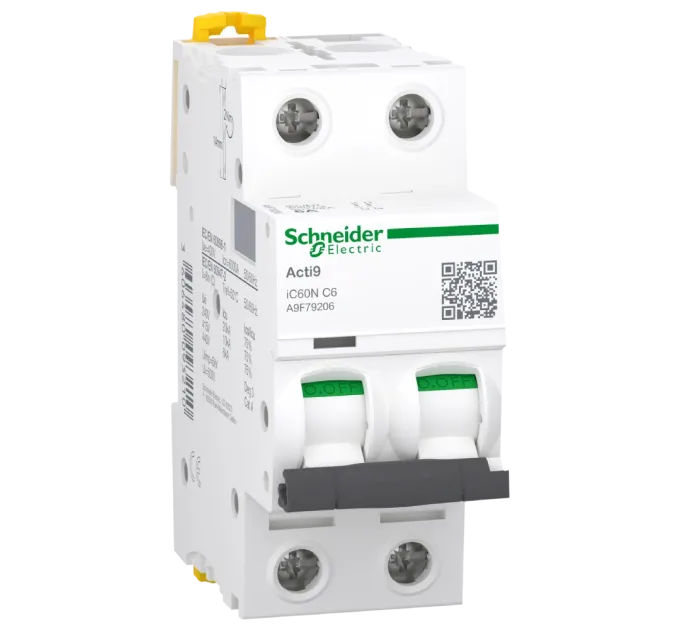 Schneider Electric A9F79206 Acti9 iC60 2P 6A C Автоматический выключатель Schneider Electric A9F79206 Acti9 iC60 2P 6A C Автоматический выключатель
