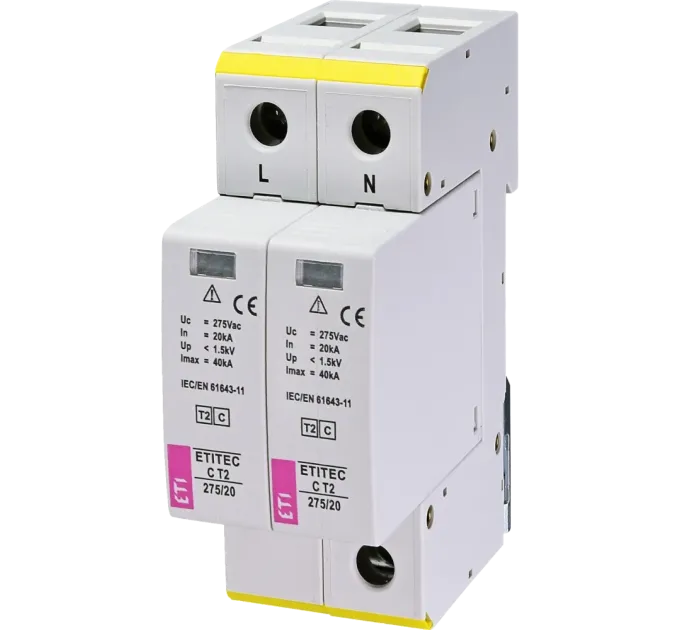 ETI TEC C T2 275/20 (2+0) 2p Ограничитель перенапряжения ETI TEC C T2 275/20 (2+0) 2p Ограничитель перенапряжения