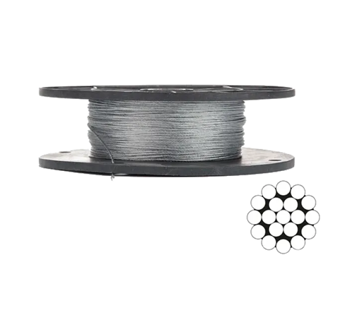 APRO 1.5мм DIN 3053 (1x19) бухта 200м Трос оцинкований APRO 1.5мм DIN 3053 (1x19) бухта 200м Трос оцинкований