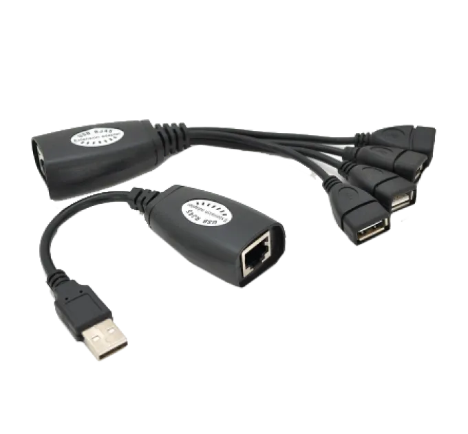RJ-45 to AM + RJ-45 to 4xAF 50 м Подовжувач USB 2.0 сигналу F/UTP