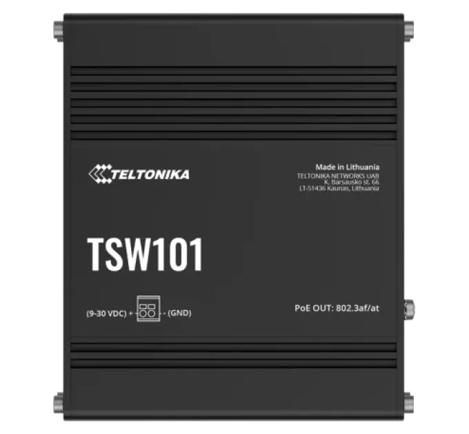 Teltonika TSW101 POE+ для використання в транспорті Комутатор 5 портів некерований