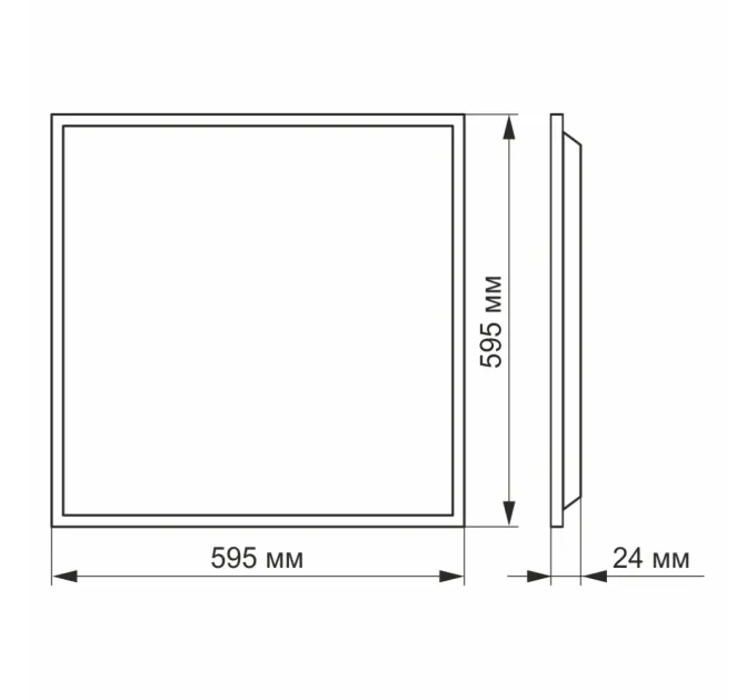 VIDEX 60W 4100K 220V LED панель матова